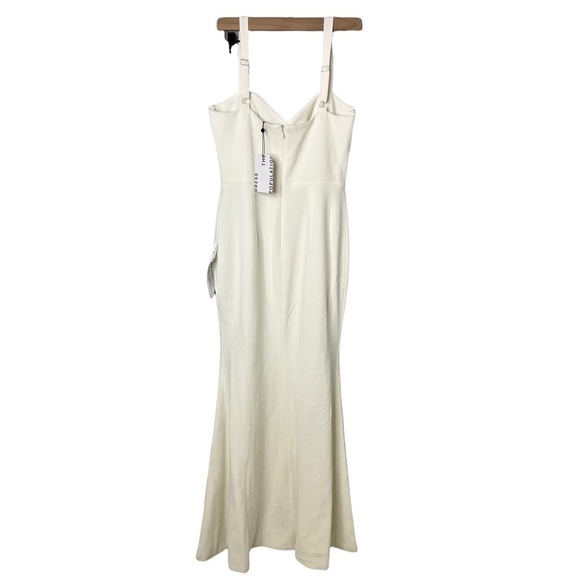 Dress The Population Estella Dress Gown Leg Slit White Size Medium Wedding - Picture 8 of 12